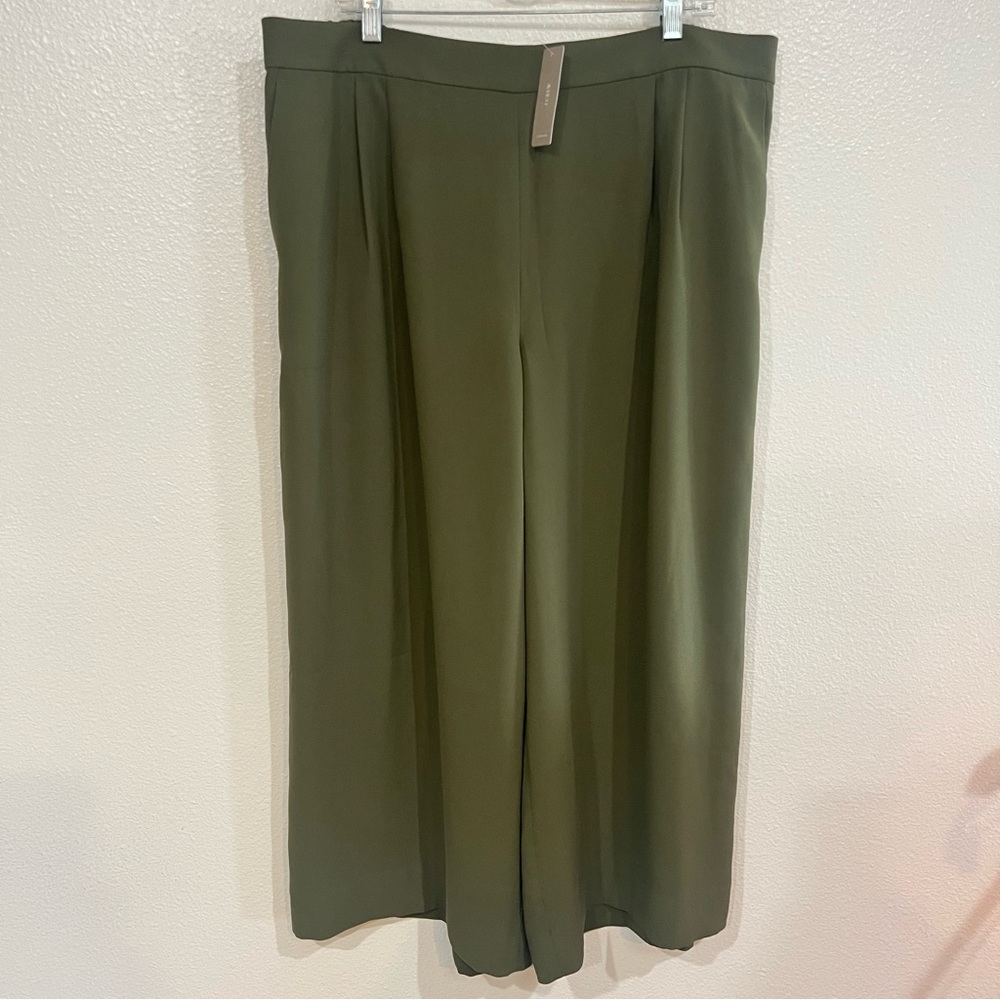 J.Crew Wide-leg Crop Pant in 365 Crepe in Olive Green size 18 NWT - Picture 3 of 10